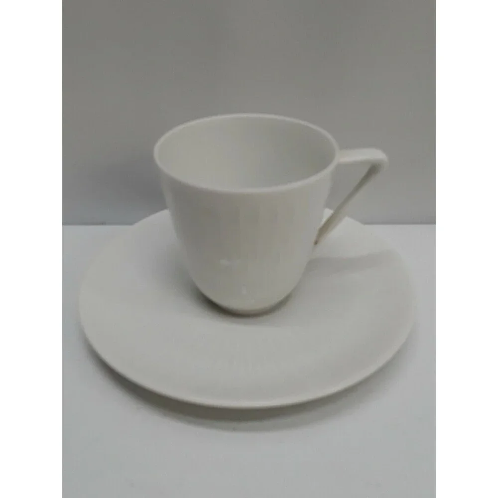 Vtg Hutschenreuther Selb LHS Bavaria Germany APART Demitasse Cup Saucer White